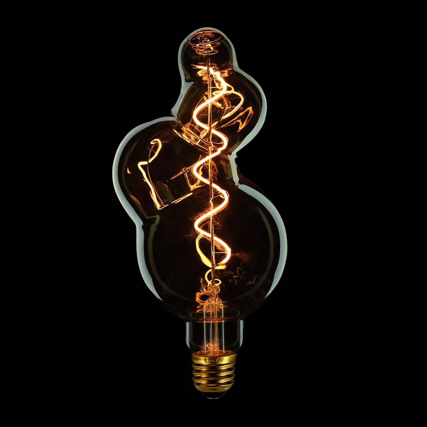 BollyLite G40 LED Edison Bulb, Smoke Gray Hand-Blown Hard Glass, 4W (25W Incandescent Equivalent), 110-130V, E26, 2000K Warm Yellow Light, 200LM