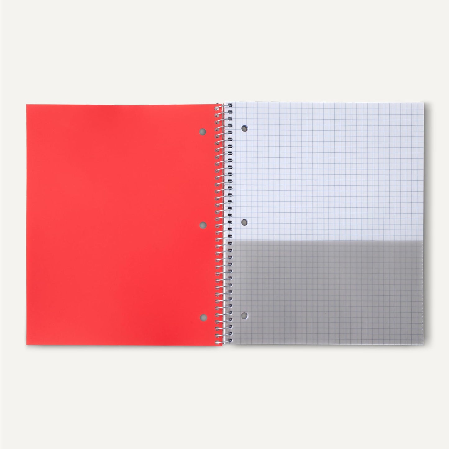 Amazon Basics 4x4 Graph Ruled Spiral Notebook, Poly Cover, 100 Sheets, 9" x 11", Coral, 3 pack