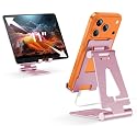 Aoviho Foldable Cell Phone Stand for Desk, Adjustable Phone Holder for Office, Video Calls and Streaming, Portable Desktop Phone Dock Compatible