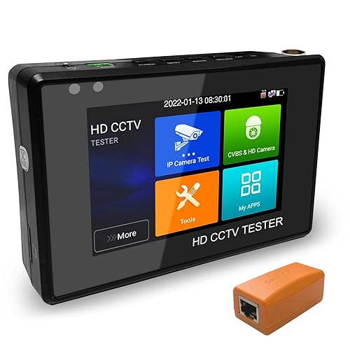 Rsrteng CCTV Camera Tester Support 12MP IP Camera 8MP TVI/CVI/AHD Camera CVBS Camera 4-inch IPS Touch Screen Monitor CCTV Tester Support POE PTZ 4K