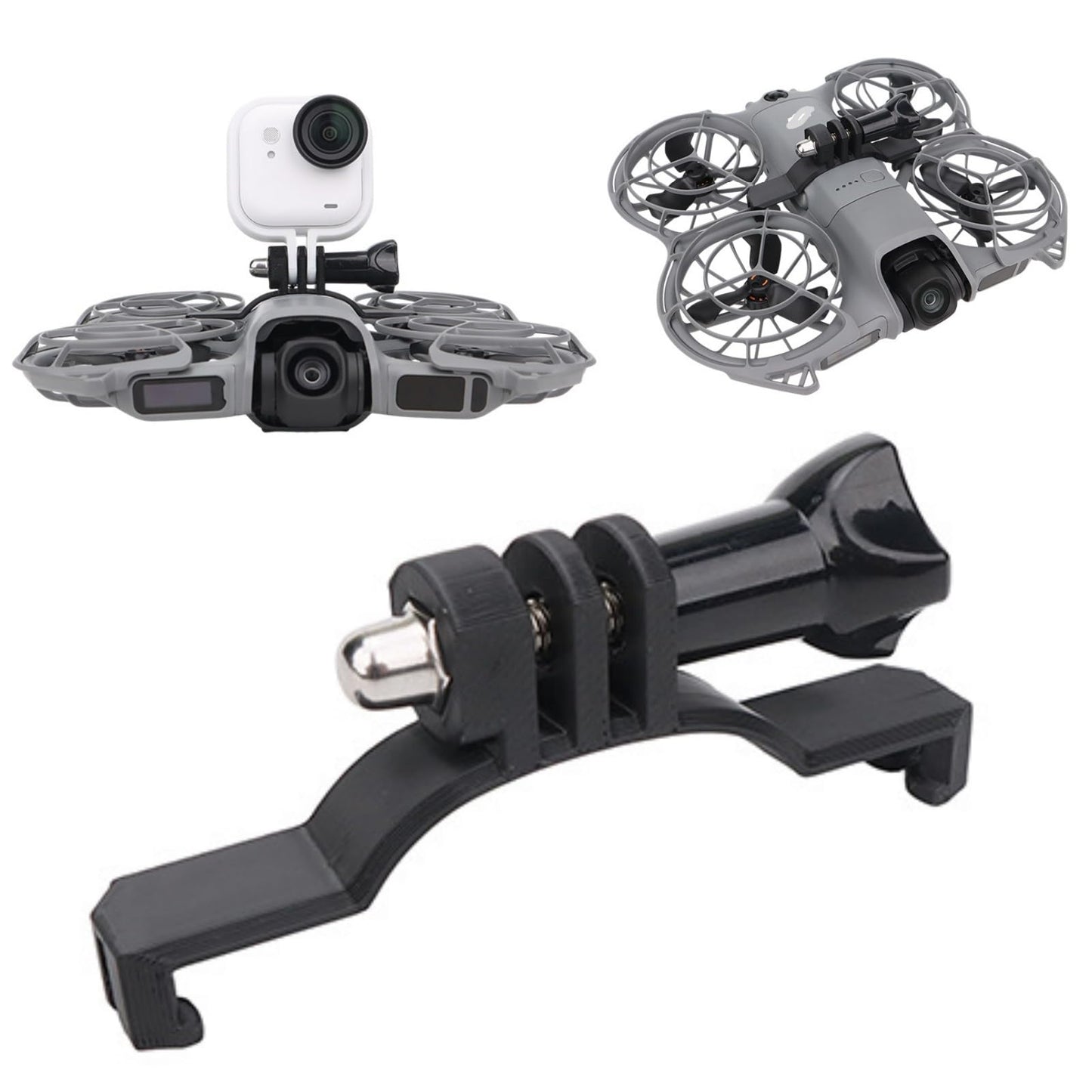 Ferbao Top Mount Expansion Bracket for DJI NEO 2, Fixed Snap-on Clamp Holder for Go Ultra Action Camera