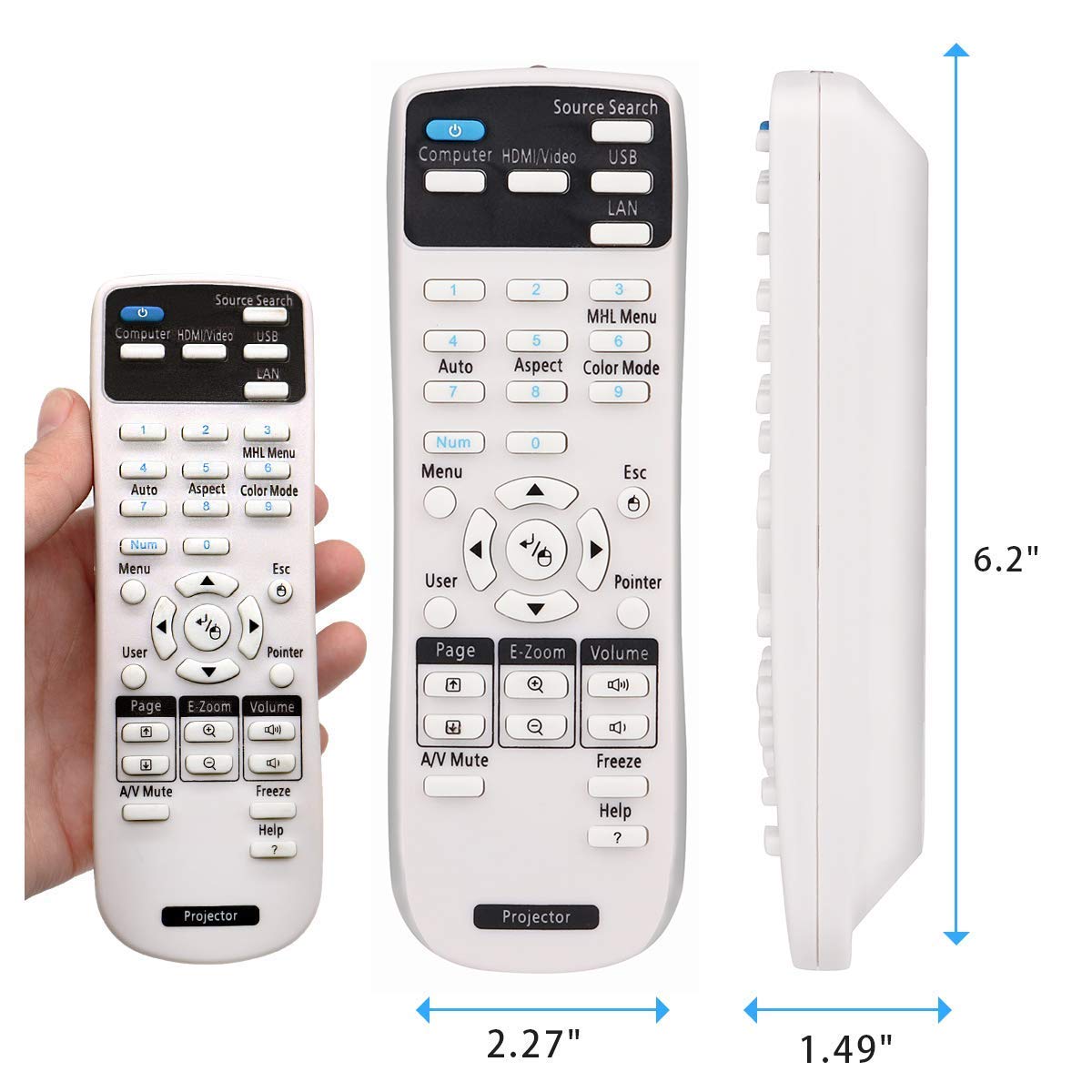 Replacement Projector Remote Control for Epson Home Cinema 710HD Home Cinema 707 H673B H673C H674A H674B