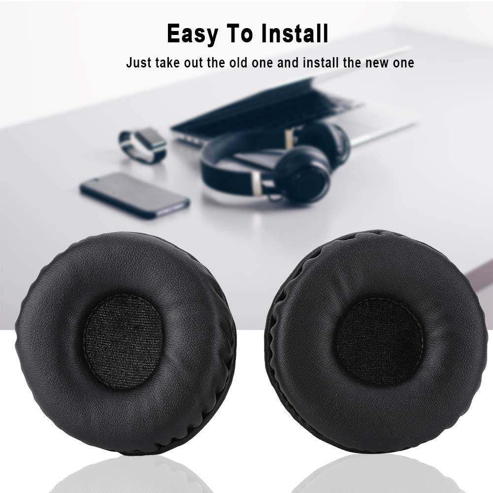 Tosuny 1 Pair 70mm Universal Replacement Earpads for Headphones, Soft Foam Ear Cushion Headset Cover Case, Black