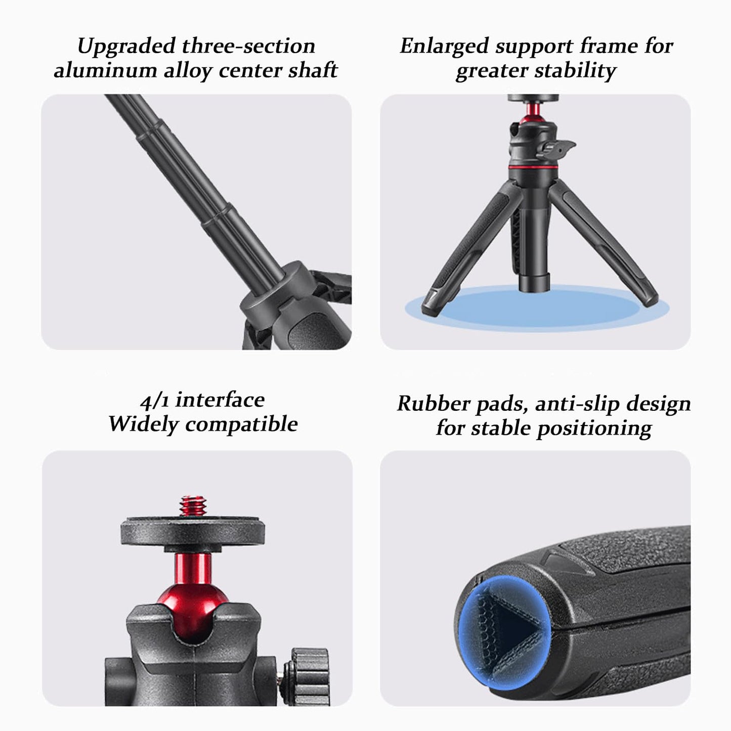 Mini Desktop Tripod for Camera Compact 1/4 Screw Handheld Selfie Stick & Extendable Desktop Vlogging Stand Compatible with DJI OSMO Pocket Insta 360