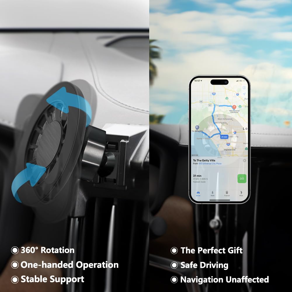 Zchan Car Phone Holder Mount for Volvo S90/V90 2017-2026 Car Accessories Car Mount 360°Rotation for Car Phone Holder Magnetic Hands Free Compatible