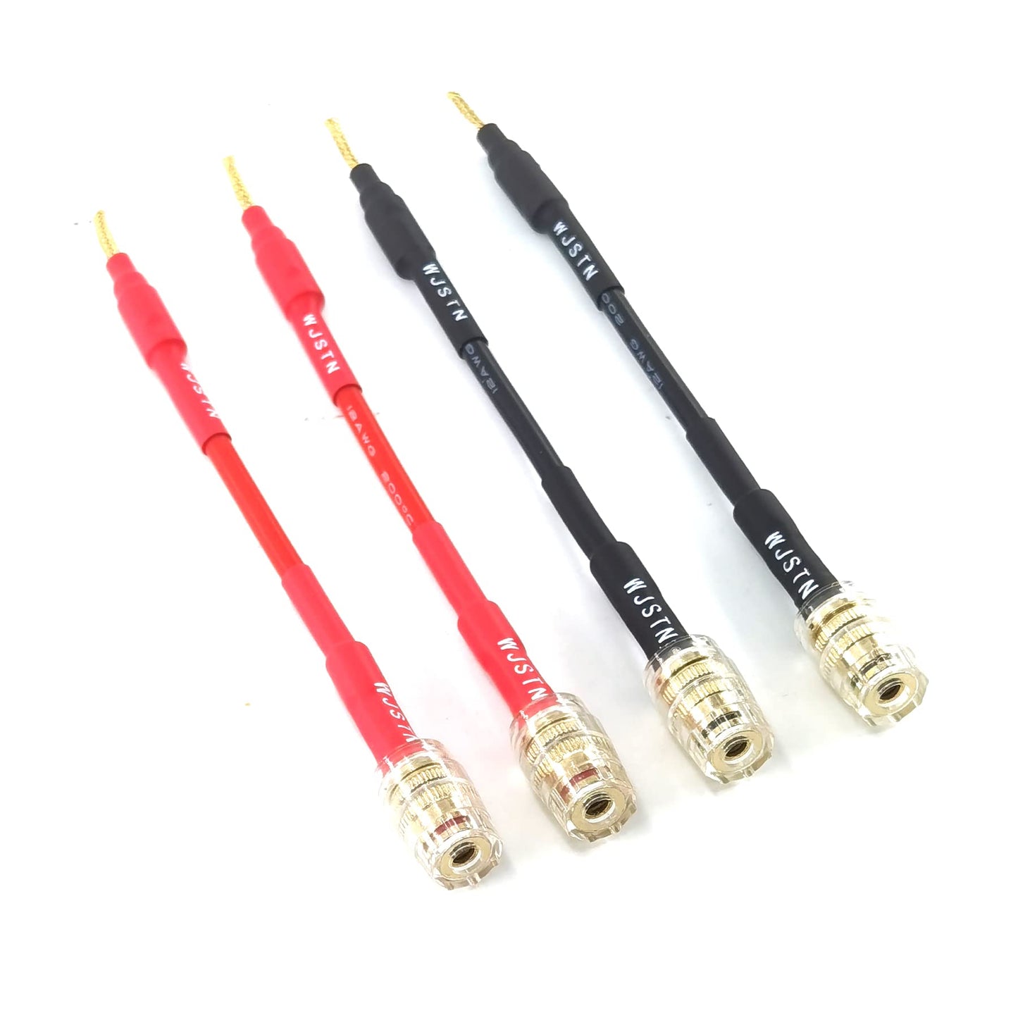 WJSTN Flex Pin Banana Plugs to 4mm Female Banana Jack Speaker Audio Adapter for Spring Loaded Terminals Amplifier Speaker Sound Systems 4Pack