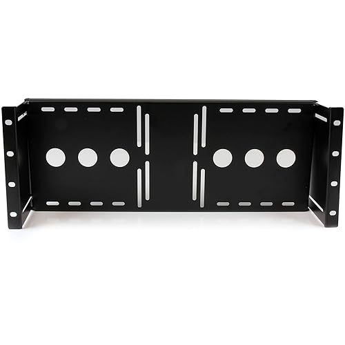StarTech.com 4U Universal VESA LCD Monitor Mounting Bracket for 19-inch Rack or Cabinet - TAA Compliant - Cold-Pressed Steel Bracket (RKLCDBK)