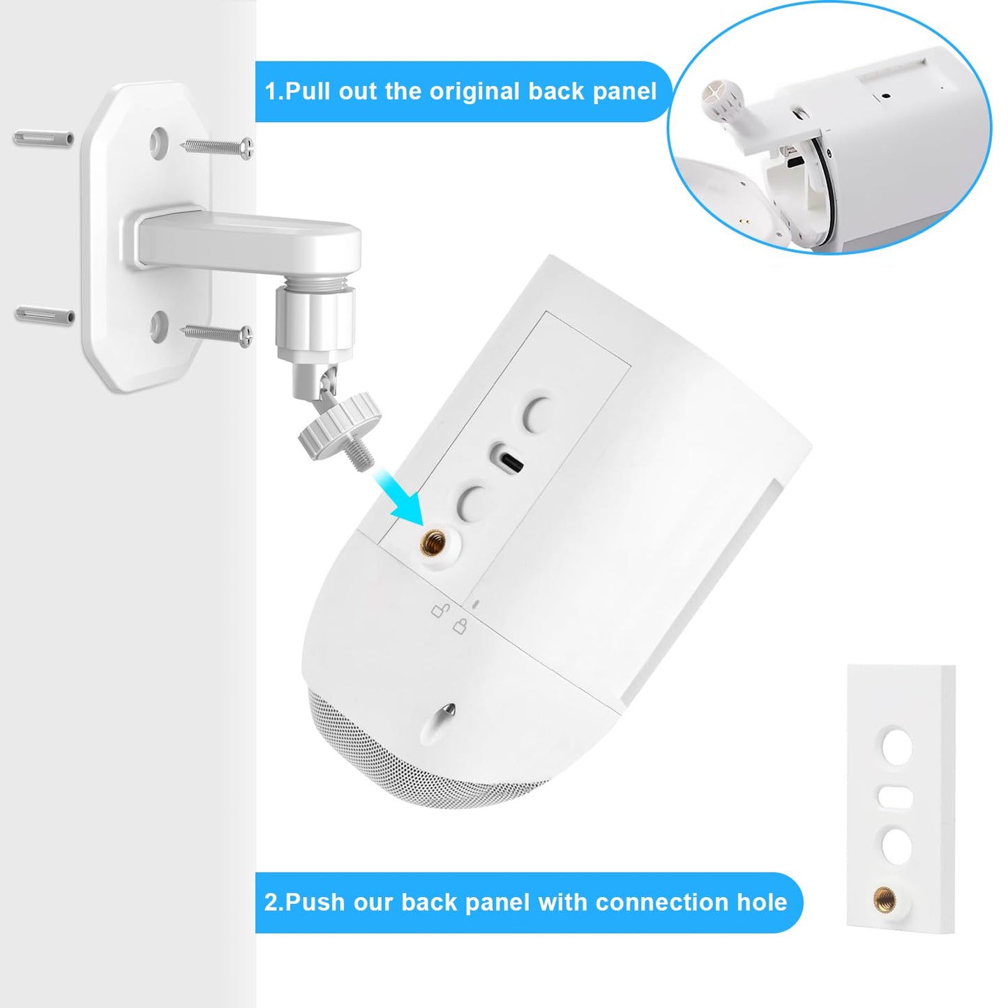 2 Pack Adjustable Wall Mount for Ring Spotlight Cam Battery and Ring Spotlight Cam Plus/Pro (Battery),360° Rotation, Indoor/Outdoor Bracket for Ring