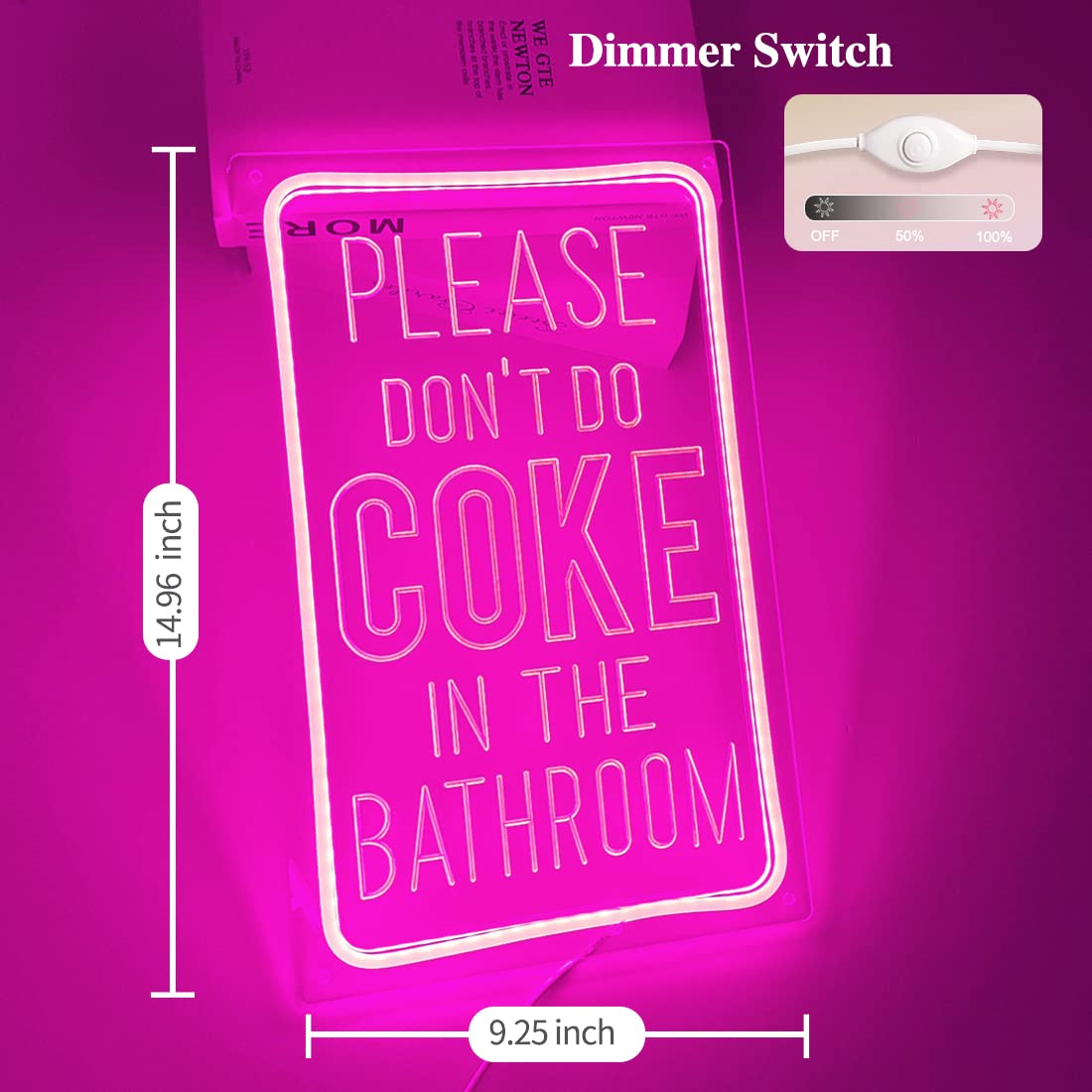 Britrio Please Dont Do Coke in the Bathroom LED Neon Sign Women Gift Bedroom Bathroom Dorm Office Game Room Bar Business Store Wall Art Decor Sign