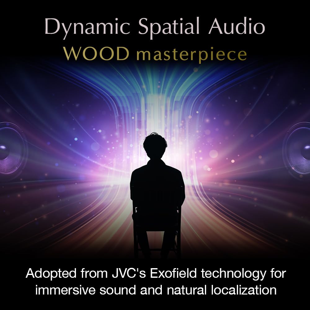 JVC Wood Masterpiece True Wireless Earbuds, Noise Cancelling, Stress Free Earpieces, AI Noise Reduction for Clear Calls, Dynamic Spatial Audio…