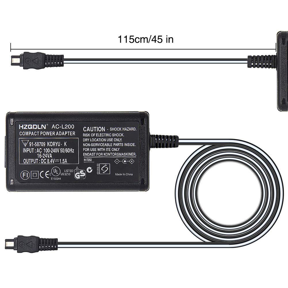 AC Power Adaptor Charger Compatible with Sony HDR CX230 HDR-CX220 HDR-CX190 HDR-CX160 HDR-CX155 HDR-CX150 HDR-CX130 HDR-CX115 HDR-CX110 HDR-CX100