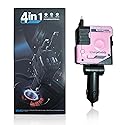 ChargeDaddy 4-in-1 Retractable Car Charger, 120W Fast Charging, USB & Type-C Ports, Pink