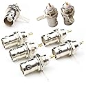 BNC Female Panel Mount Connector with Nut BNC Female Bulkhead Adapters Coaxial Adapter 8 Pack