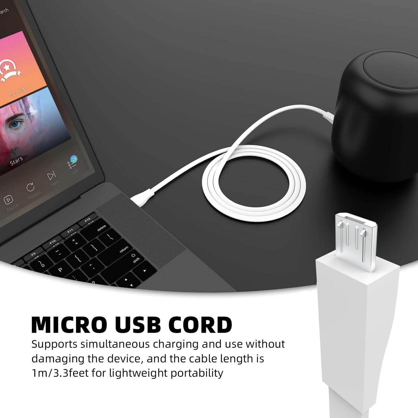 BCWJ NETS Boom 3 AC Wall Charge USB Cable Cord for UE Ultimate Ears Power Up Charging Dock, Boom 3, MEGABOOM 3 Blast, Boom 2, MEGABLAST, Wonderboom