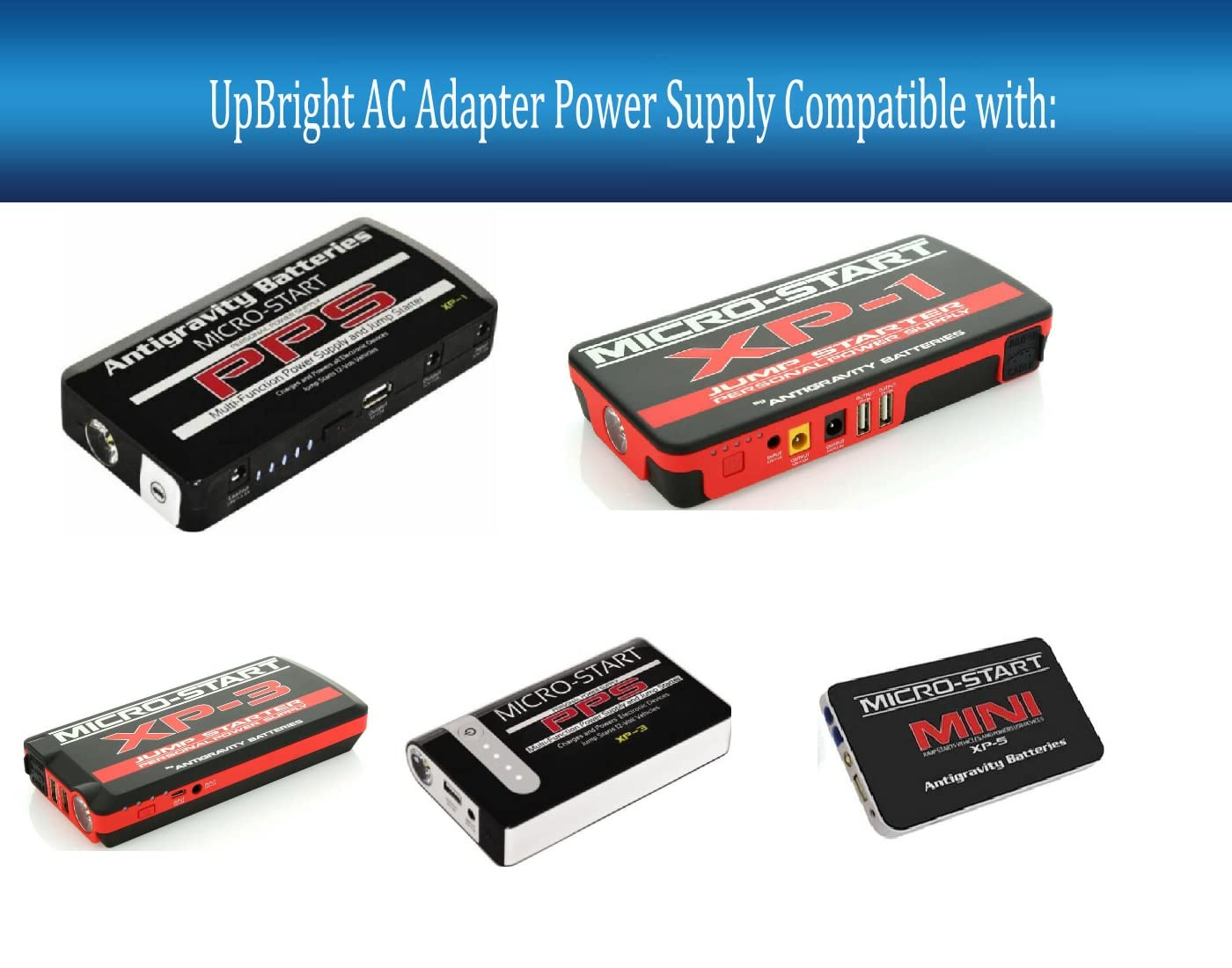 UpBright 15V AC/DC Adapter Compatible with Antigravity Batteries Micro Start PPS XP-1 XP-3 XP-5 XP10 AG-XP-10 HD Jump Starter AG-MSA-16 AG-MSA-17…