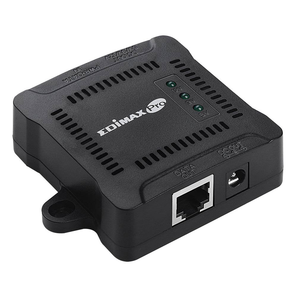 Edimax Pro Compact Gigabit PoE+ Splitter with Adjustable 5/9/12V x 2A Output, IEEE 802.3at, Delivers Data and Power from PoE Runs to Non-PoE Devices