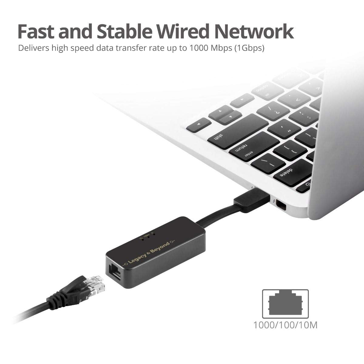 SIIG Foldable USB 3.0 to Ethernet Adapter, 10/100/1000 Mbps Gigabit Ethernet LAN RJ45, Supports Windows 10/8/7, Mac OS X 10.16 to 10.6 - Black