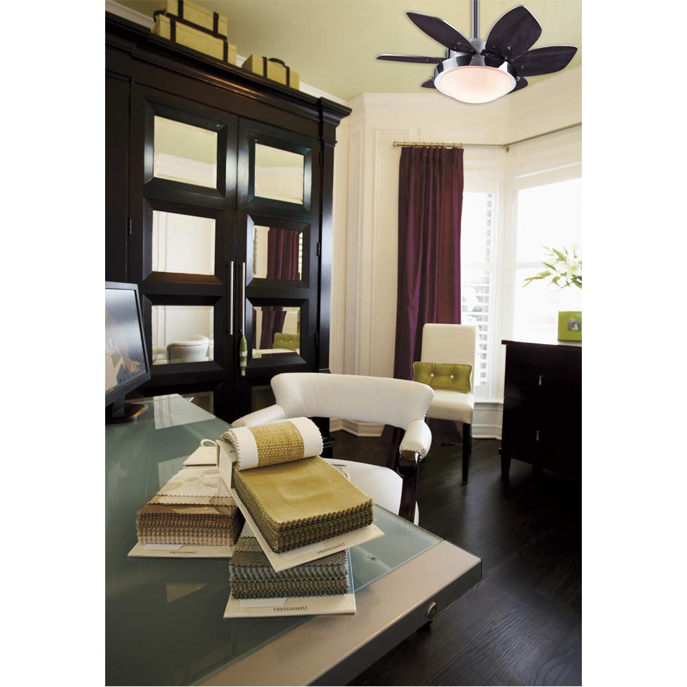 Westinghouse 7863100 Quince Two-Light 24-Inch Reversible Six-Blade Indoor Ceiling Fan, Chrome with Opal Frosted Glass (1)