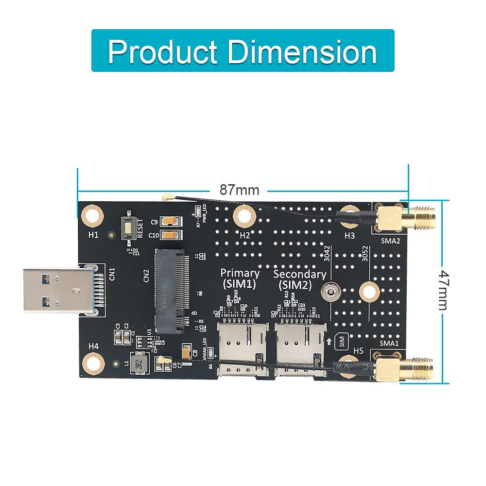 NGFF(M.2) to USB 3.0 Adapter with Dual Nano SIM Card Slot