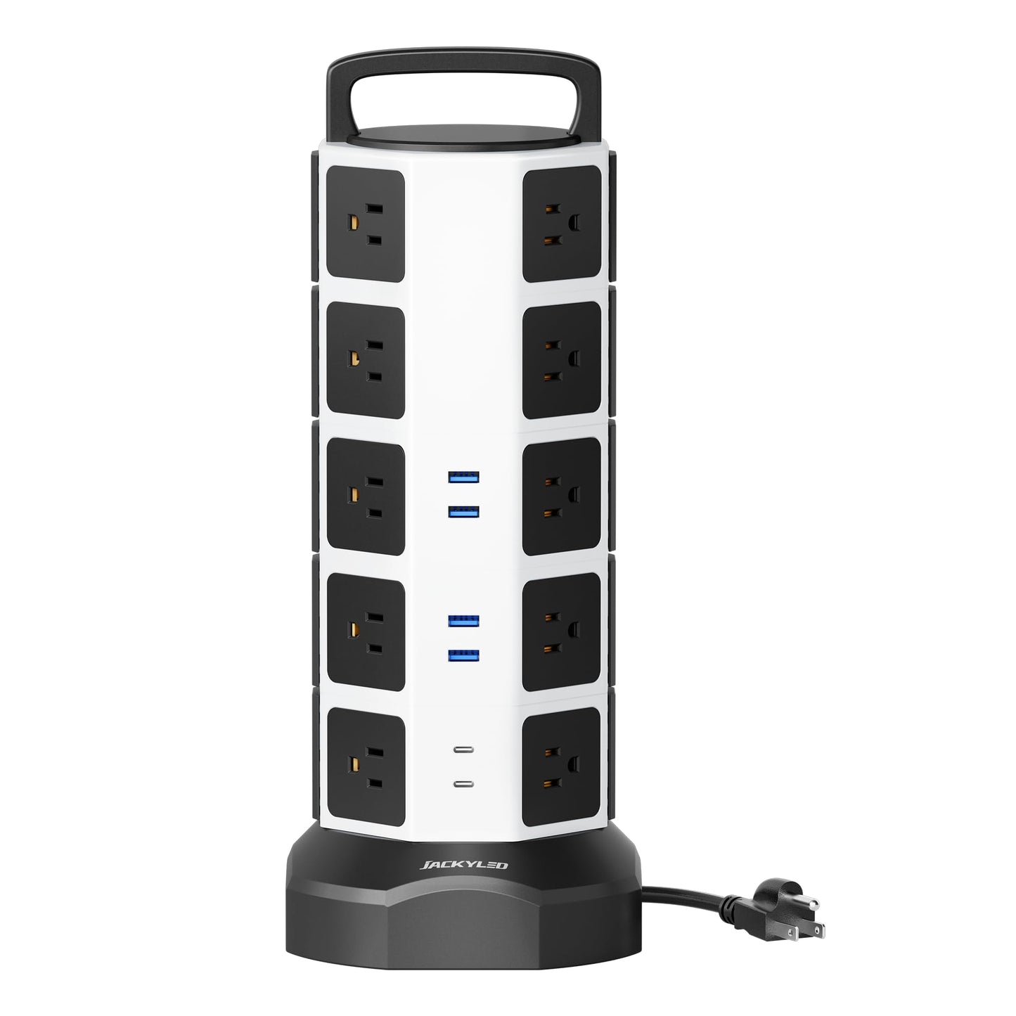 Power Strip Tower Surge Protector, 20 Outlets 6 USB (2 USB C) Charging Station, Extension Cord with Multiple Outlets, 1050J 1625W/13A Outlet Extender