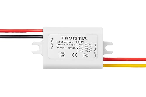 Envistia Miniature 12V to 5V Step Down DC to DC Voltage Converter 3A 15W Waterproof Power Supply Module
