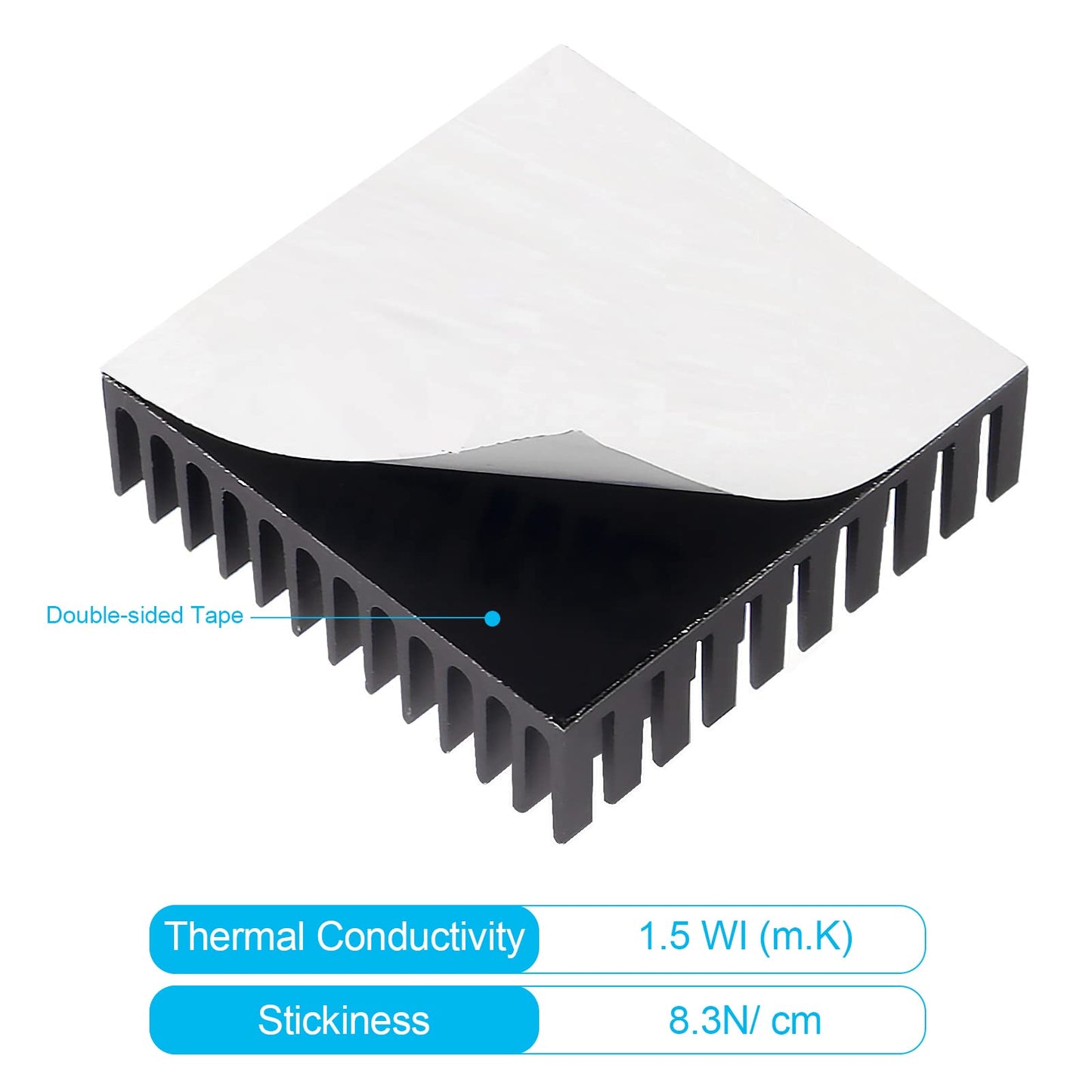 AITIAO 8Pcs 40mm Heatsink Kit 40x40x11mm Aluminum Heat Sink with Thermal Conductive Adhesive Tape, Cooler Heat Sink for Cooling 3D Printers