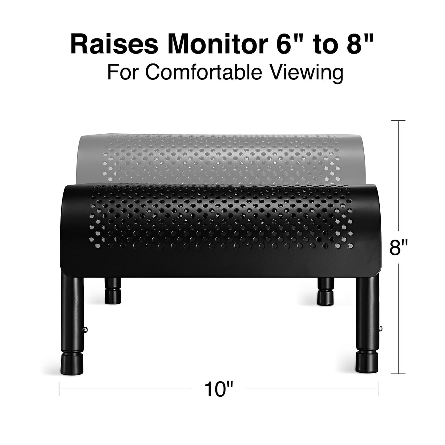 Staples Adjustable Steel Monitor Stand - Ergonomic Desktop Riser for Monitors, Laptops & Office Accessories