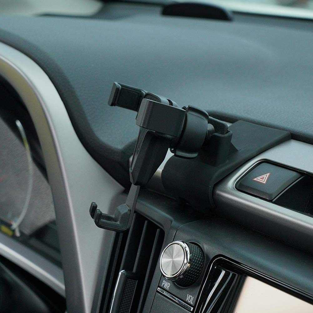 BEERTE Phone Holder fit for Toyota RAV4 2013-2018 Adjustable Air Vent, Car Dashboard Cell Phone Mount Carbon Fiber Pattern Phone Mount fit for Any