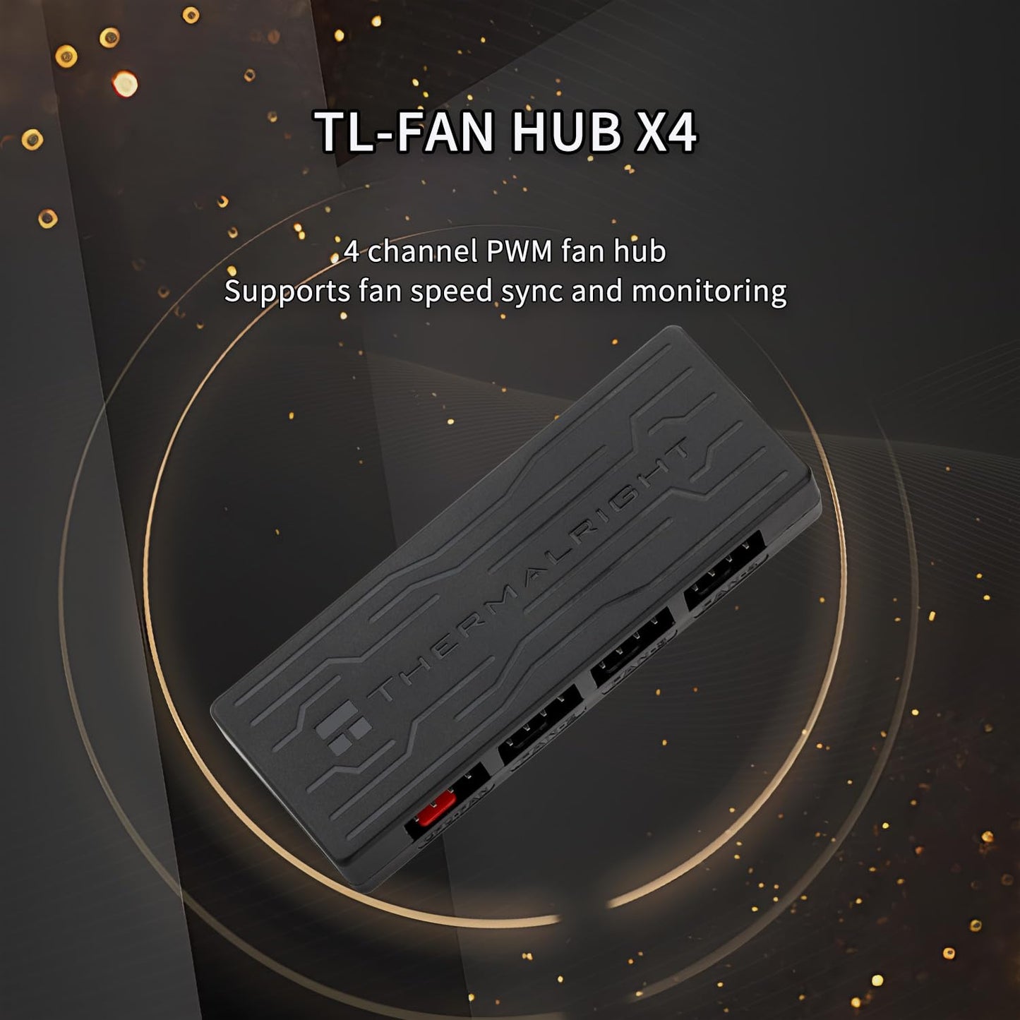 Thermalright Fan HUB X4 PC Cooler Fan Hub,Support 4 Groups of CPU Fans,SATA Power,Fan Cable Trimmer,PC CPU Cooling 4PIN for 12V Desktop Case Fan(Fan