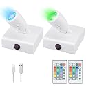 HONGUT Wireless LED Spotlight, Wall Picture Lights,12 Colors Changing Accent Artwork Lighting, Picture Light for Paintings, Indoor Closet Lights, Puck