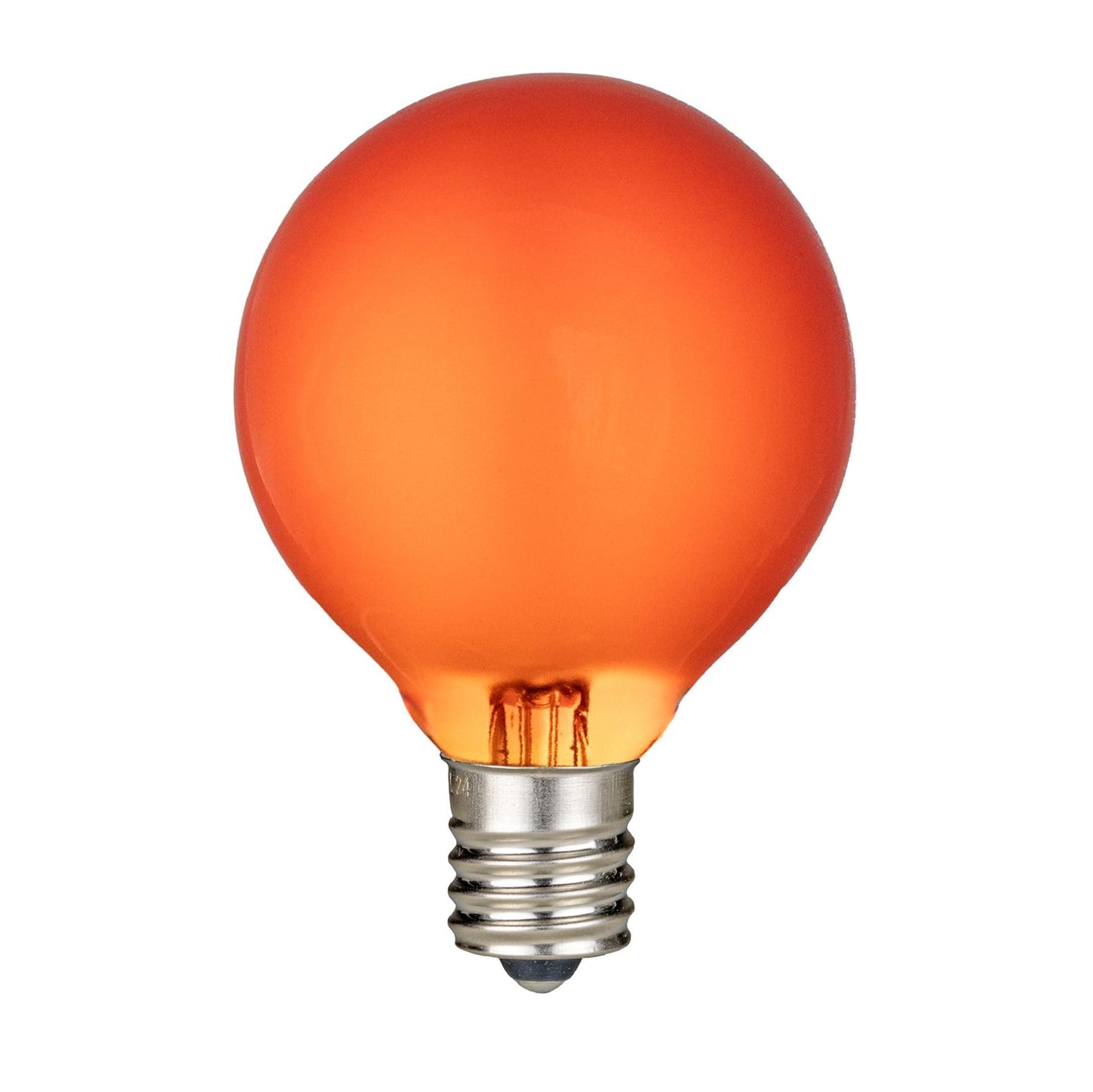 RetroGlo Satin Orange G40 LED Globe Bulbs, 25 Pack, E12 Candelabra Base