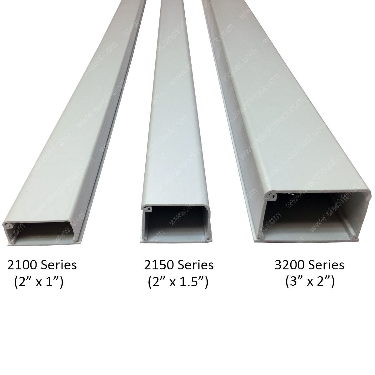 Electriduct XX-Large Latching Cable Raceway - 3" x 2" Channel Size - 1 Stick - 58" - White