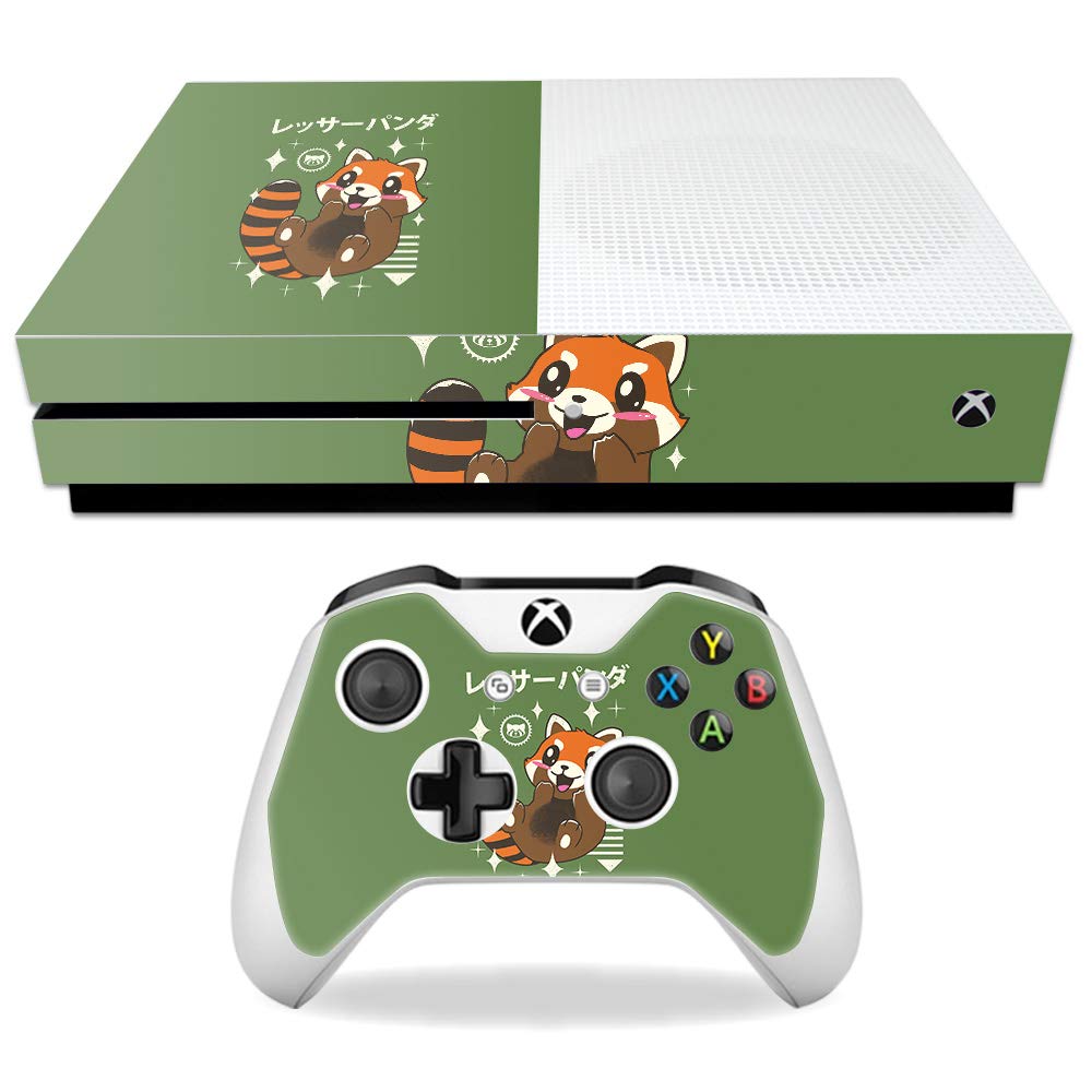 MightySkins Skin Compatible with Microsoft Xbox One S - Red Panda Kawaii | Protective, Durable, and Unique Vinyl Decal wrap Cover | Easy to Apply