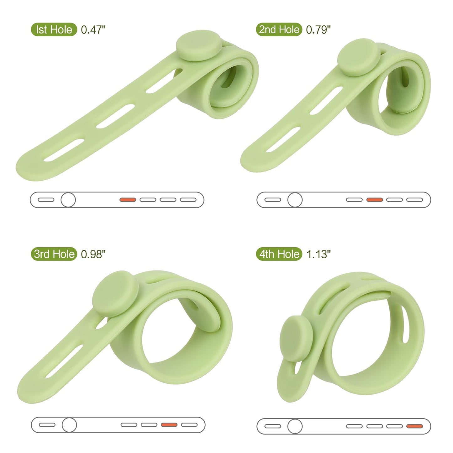 Donruby 24Pcs Silicone Cable Ties - Reusable & Washable with Locking Buckles, Adjustable Fastening Cable Management Straps, Multi-Purpose High