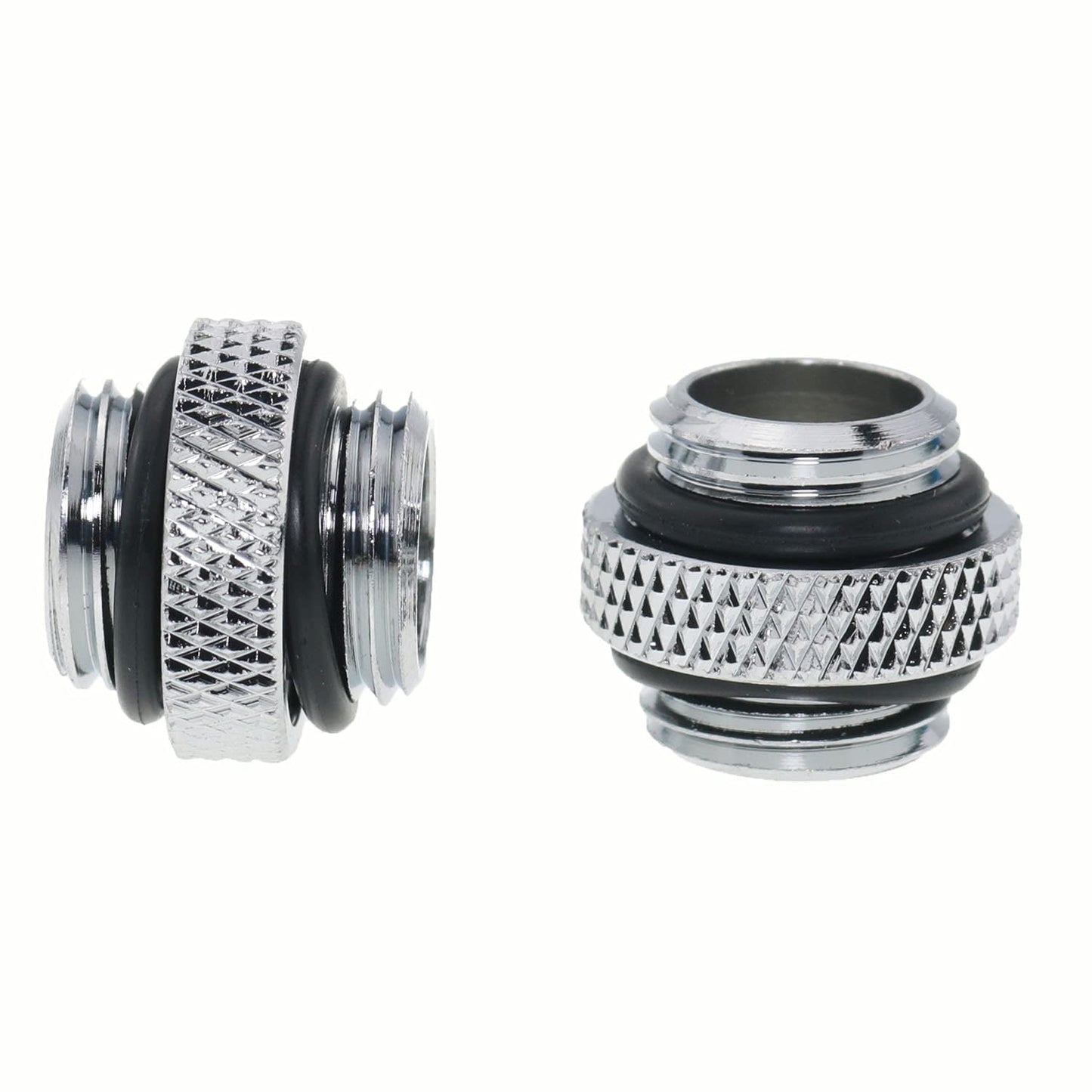 CZQC PC Water Cooling Adapter 2PCS Silver G1/4 6mm Male to Male Extender Connector Joiner Fitting with Sealed O-Ring for Computer Water Cooling