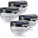 OTHWAY Solar Fence Post Lights Wall Mount Decorative Deck Lighting (Black, 4 Packs)
