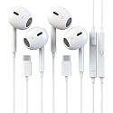 2 Pack Headphones with USB-C Plug, Wired Ear Buds with Built-in Remote to Control Music, Phone Calls, and Volume,Compatible for iPhone 15 16 17 Pro