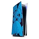 MightySkins Carbon Fiber Gaming Skin for PS5 / Playstation 5 - Blue Skulls | Durable Textured Carbon Fiber Finish | Easy to Apply and Change Style |