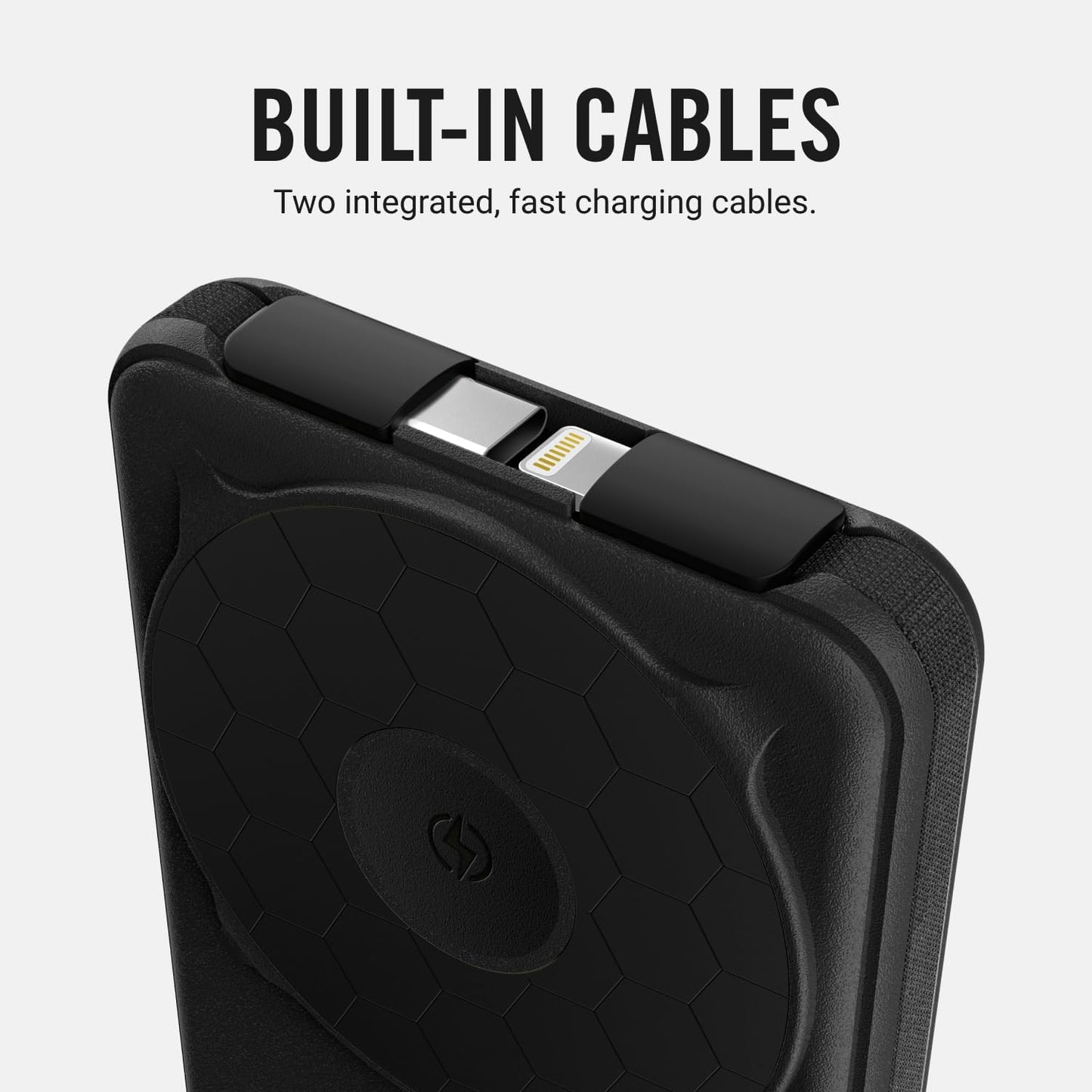 Ridge Magnetic Power Bank Battery Pack 10,000mAh - Fast Charging, Compatible with MagSafe - Portable Charger Powerbank - with Built in Cables