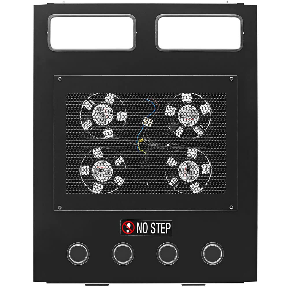 NavePoint 42U Cabinet Top Mount Fan Panel, Panel Includes, 4 Fans, Server Cooling System, 110 50/60Hz, 17.2 x 13 x 2 Inches, 6ft Input Cord Length