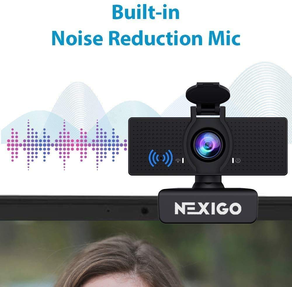 NexiGo N60 1080P Webcam with Microphone, Software Control & Privacy Cover, USB HD Computer Web Camera, Plug and Play, for Zoom/Skype/Teams, Conferencing and Video Calling