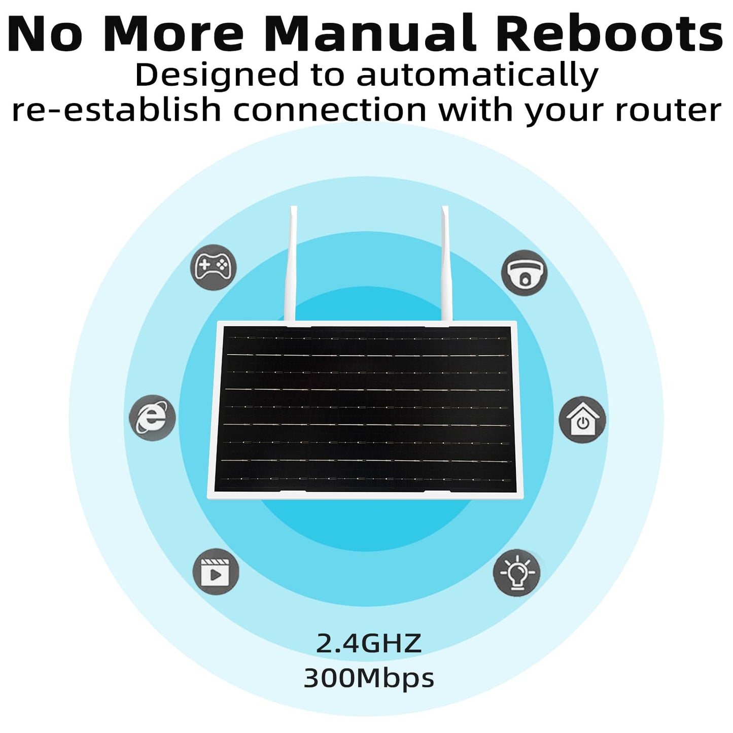 Solar Outdoor WiFi Extender, Coverage Up to 200 Feet,2.4G WiFi Extender,Wireless Signal Booster, WiFi Repeater 300Mbps,WiFi Amplifier with 27000mAh