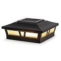 Classy Caps Oxford Solar Post Cap - Fits 6"x6", 5.5"x5.5", and 5"x5" Deck & Fence Posts - Warm/Cool Light Color Modes - Black Cast Aluminum and Real