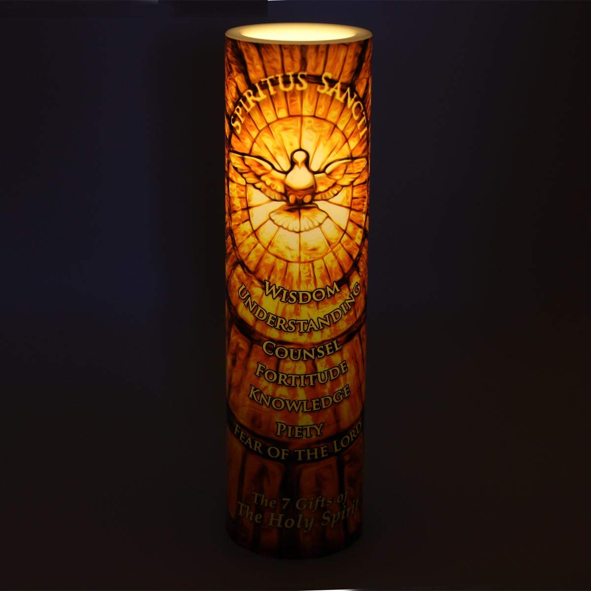The Saints Gift Collection Holy Spirit LED Flameless Devotion Prayer Candle, Religious Gift, 6 Hour Timer for More Hours of Enjoyment and Devotion!