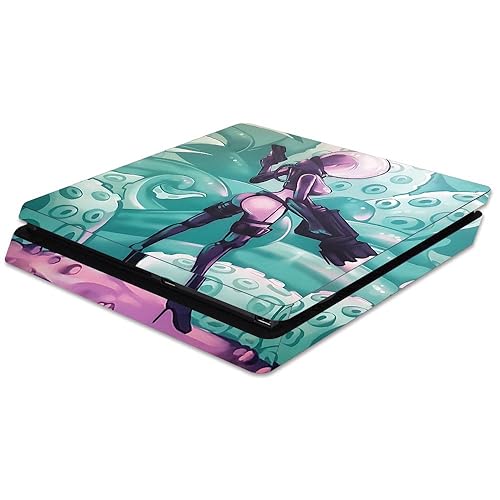 MightySkins Skin Compatible with Sony PS4 Slim Console - Tentacle Invasion | Protective, Durable, and Unique Vinyl Decal wrap Cover | Easy to Apply