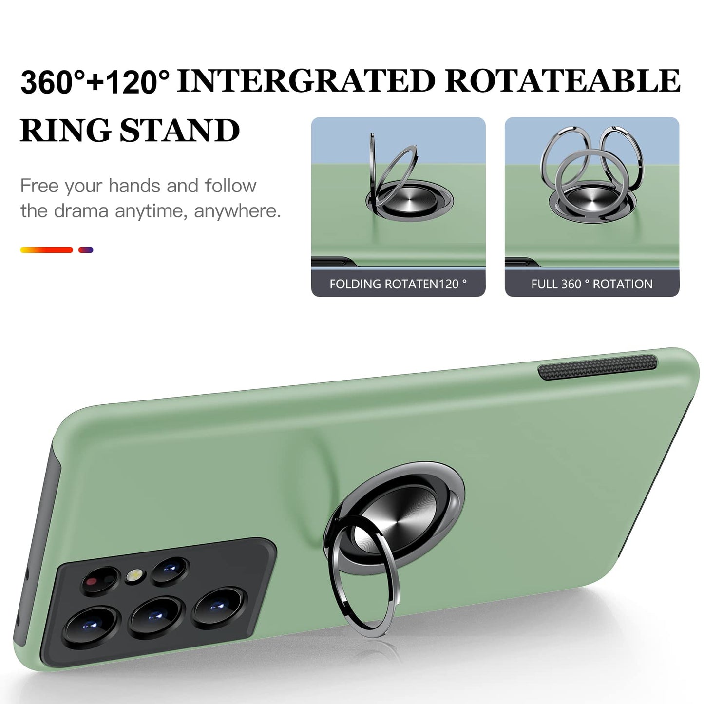 JAME for Samsung Galaxy A12 5G Phone Case Ring Stand Shockproof Slim Case