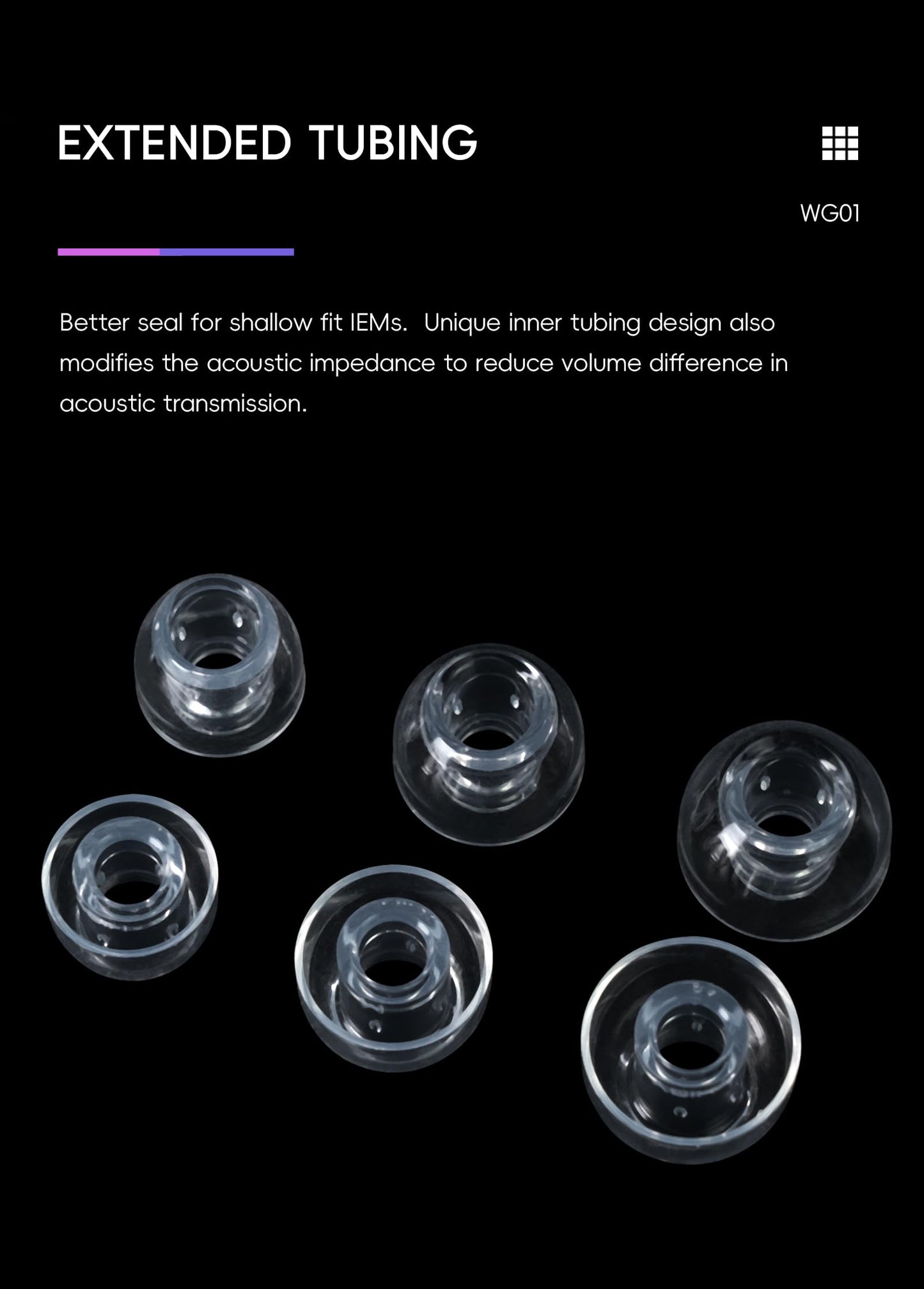 HiBy WG01 Earbud Tips Wave Guided Liquid Silicone Eartips Replacement 3set