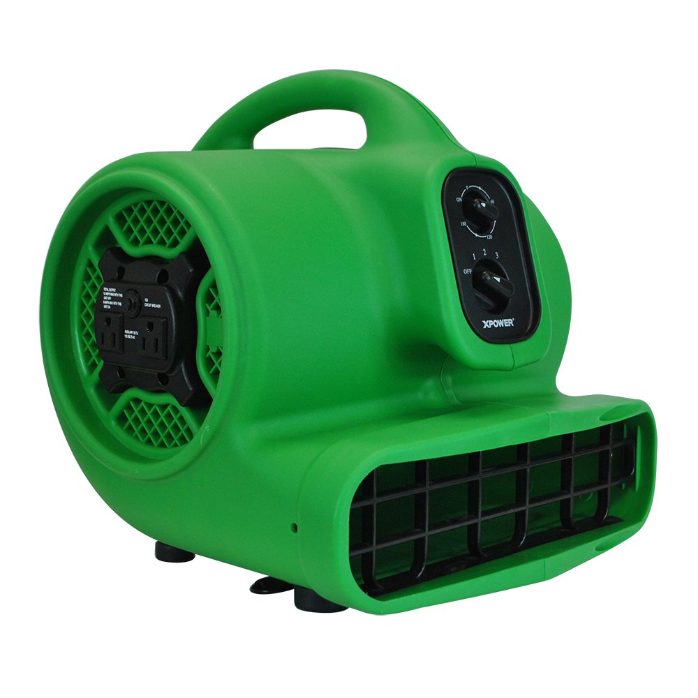 XPOWER P-430AT Pro 1/3 HP 2000 CFM Centrifugal Air Mover, Carpet Dryer, Floor Fan, Blower, Daisy Chain, for Water Damage Restoration, Janitorial