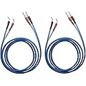 KK ZB-SB 1pair Set(4banana&4pin) HiFi OFC Speaker Wire, Banana Plug to Pin Type Plug, 1.5M(4.92ft)/3M(9.84ft)/5M(16ft)/7M(22.9ft) KK ZB-SB