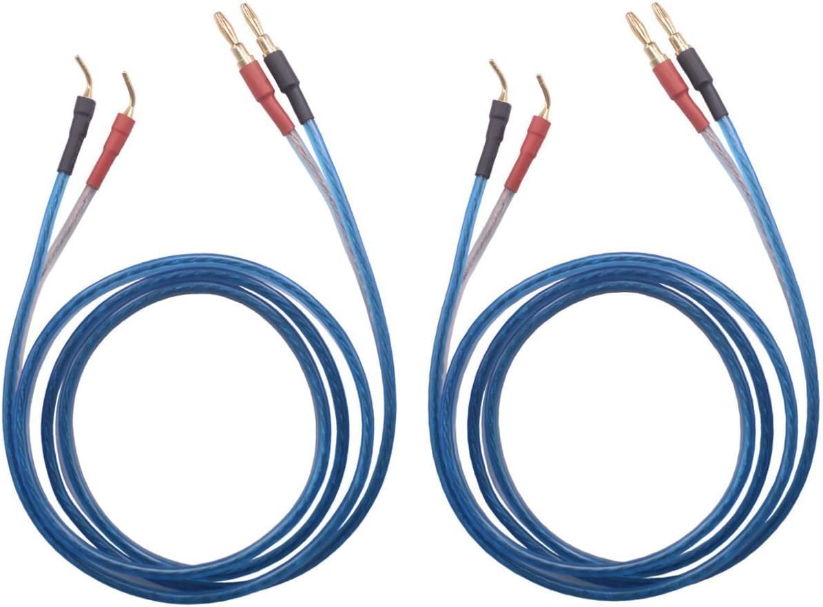 KK ZB-SB 1pair Set(4banana&4pin) HiFi OFC Speaker Wire, Banana Plug to Pin Type Plug, 1.5M(4.92ft)/3M(9.84ft)/5M(16ft)/7M(22.9ft) KK ZB-SB